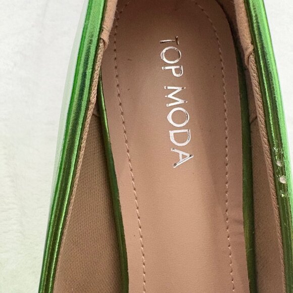 Metallic Green Top Moda Pointed Toe High Heels Womens Shoe Size 9 - Picture 12 of 16